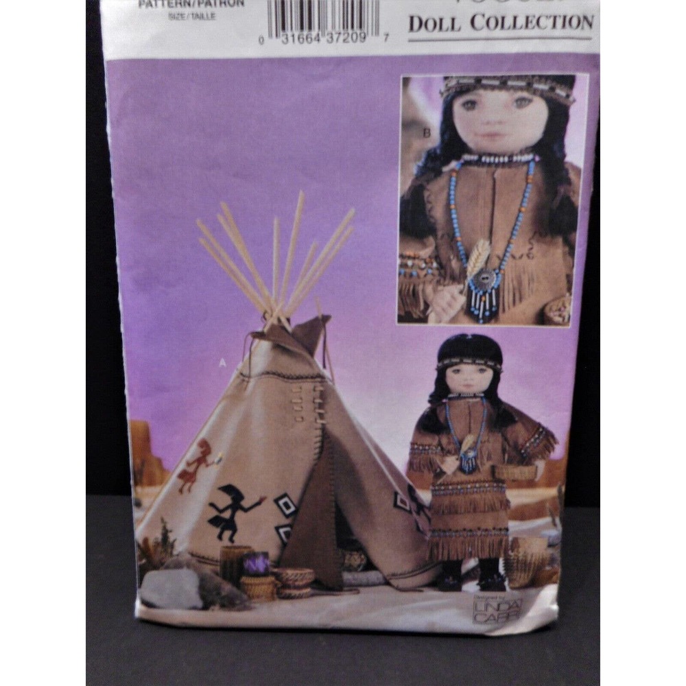 Scarce Vogue Pattern 7813 to Make a Teepee and Native American 18" Doll Dress
